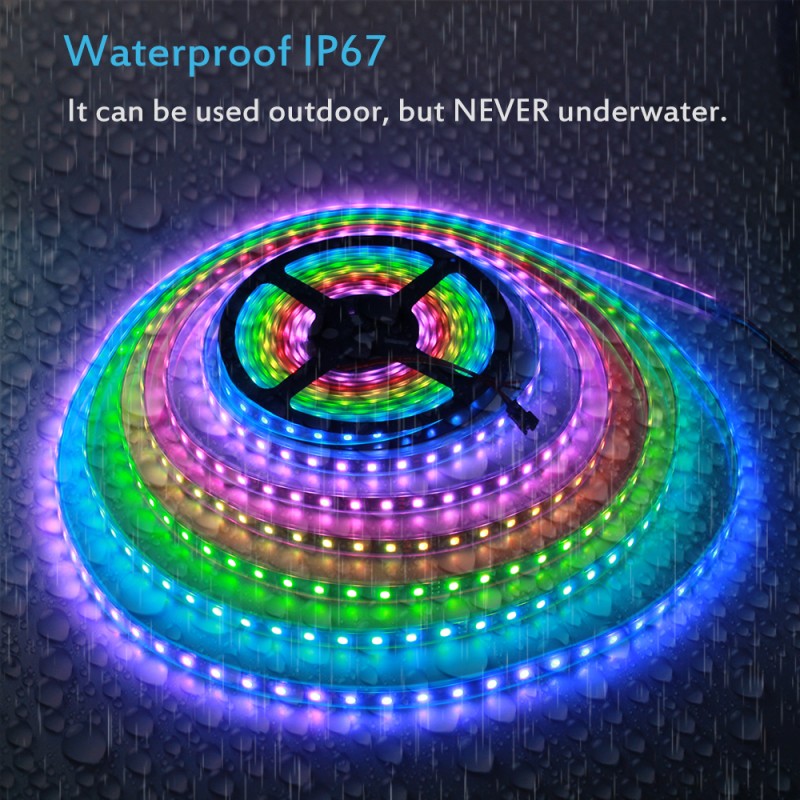 328ft Addressable Rgb Led Strip Light Ws2811 Dream Color Digital Programmable Flexible Led 